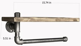 Raft de perete cu suport de prosoape BORURAF 16x40 cm molid/negru