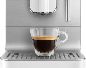 Espressor SMEG Collezione BCC12WHMEU, 1350 W, 19 bar, 1,4 l, 8 functii, Rasnita incorporata, Spumare lapte, Alb