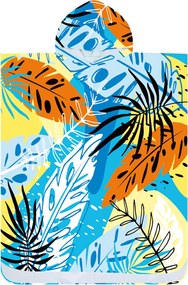 Poncho prosop de plaja SUMMER FRESH albastru-galben 80x145 cm