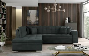 Coltar tapitat, extensibil, 260x80x205 cm, Pieretta L02, Eltap (Culoare: Verde inchis / Monolith 37)