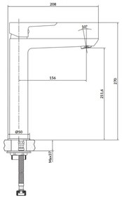 Baterie de lavoar Cersanit S951-354 MILLE 27 cm crom lucios + ventil