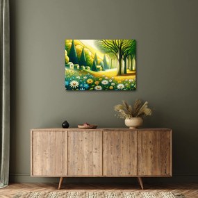 Tablou - Sat în galben-verde (70x50 cm)