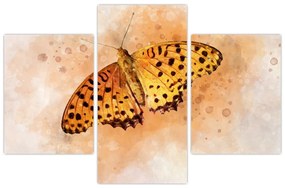 Tablou - Fluture portocaliu, aquarelă (90x60 cm)