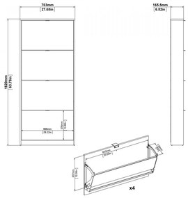 Suport pentru pantofi Flap C 165, alb