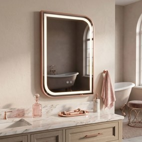 Oglindă LED ZONE 70x50 BRUSH ROSE GOLD