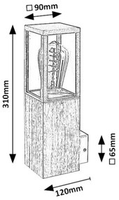 Aplică de exterior WALES 1xE27/60W/230V IP44 Rabalux 7195