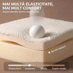 HOMCOM Scaun de Birou Rotativ fără Cotiere, Înălțime Reglabilă, Crem | Aosom Romania