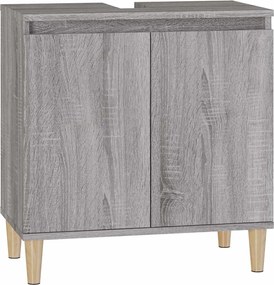 vidaXL Dulap de chiuvetă, gri sonoma, 58x33x60 cm, lemn prelucrat