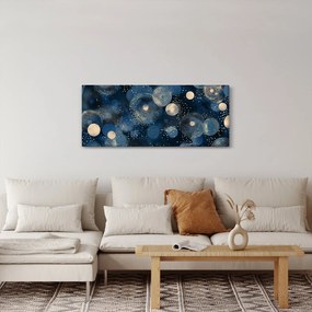 Tablou - Inele Albastru-Aurii (120x50 cm)