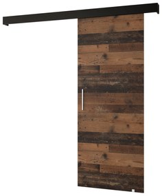 Uși culisante 90 cm Sharlene I (lemn old style + negru mat + argintiu). 1043619