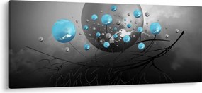 Tabloul - bile abstracte albastru deschis (120x50 cm)