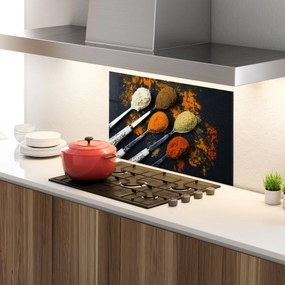 Panou Sticla Bucatarie, 60x100cm, Protectie aragaz, Antistropi, Termorezistent, Alimente, Condimente, Spoons With Spices