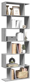 vidaXL Bibliotecă/separator 6 niveluri sonoma gri 70x24x193 cm lemn