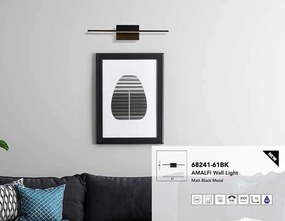 Aplica de perete LED pentru oglinda, tablou IP44 Amalfi, negru