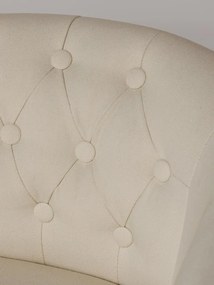 Fotoliu shabby chic crem din bumbac cu structură din lemn de cauciuc, „Valbonne”