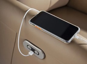 Fotoliu pivotant, functie relax si port USB, tapitat cu piele George