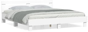 3207399 vidaXL Cadru de pat cu tăblie, alb, 180x200 cm, lemn prelucrat