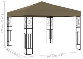 Pavilion, gri taupe, 3 x 3 m, material textil Gri taupe, 3 x 3 m