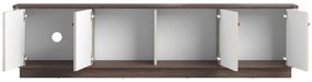 Dulap TV Vesper 187 cm cu 4 uși - cașmir / nuc / mânere aurii