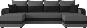 Coltar extensibil in forma de U VALERIO, gri inchis/antracit, 305x140 cm