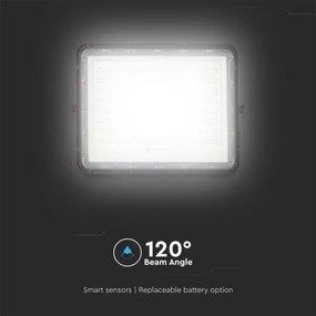 Proiector LED solar de exterior LED/20W/3,2V 4000K negru + telecomandă