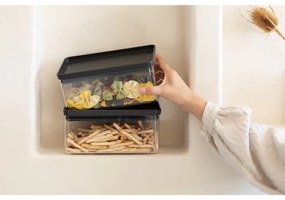Cutie de depozitare Brabantia Tasty+ Stackable 1008873, 1,5 L, Sigiliu din silicon, Fara BPA, Gri inchis