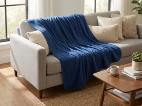 Patura fleece MELVIRA DUO, albastra Dimensiune: 150 x 200 cm
