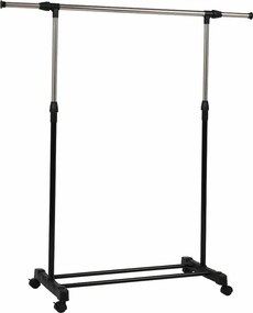 Stander haine HILAR, negru/crom, metal/plastic, 80x43x150 cm