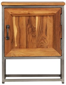 246278 vidaXL Noptieră, 40 x 30 x 50 cm, lemn de tec reciclat și oțel