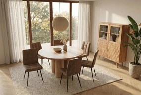 Masa rotunda ART DECO 140cm lemn masiv de mango natural