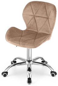 Set pentru birou – birou pliabil ZARIMO 80×40 cm stejar sonoma + scaun de birou AVOLA VELVET maro deschis