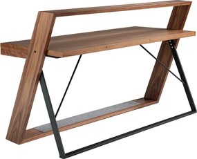 Birou elegant design LUX furnir de nuc si otel Office Walnut