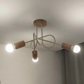 Lustră aplicată OXFORD, 3xE27/15W/230V, pin/crem