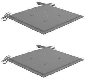 Scaune de masa exterior cu perne, 2 buc., lemn masiv acacia 2, Gri