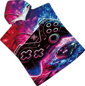Poncho pentru copii GAMES colorat 60x120 cm