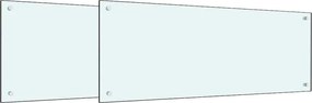 vidaXL Panou de bucătărie 2 pcs Alb 100 x 40 cm sticlă securizată