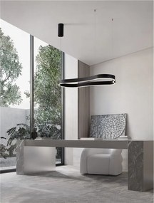 Lustra LED suspendata design modern DUSSA negru, 90x45cm