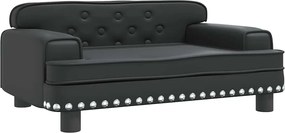 vidaXL Pat de câini, negru, 70x45x30 cm, piele ecologică