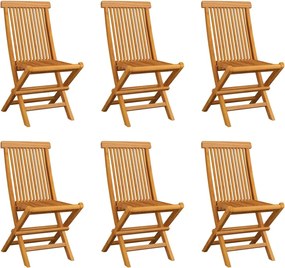 vidaXL Scaune de grădină pliabile, 6 buc., lemn masiv de tec