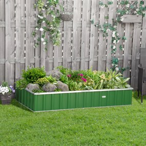 Outsunny Pătrat de grădină de grădină modulabil, montare fără unelte, mănuși incluse 174 x 90 x 30 cm oțel galvanizat verde | Aosom Romania
