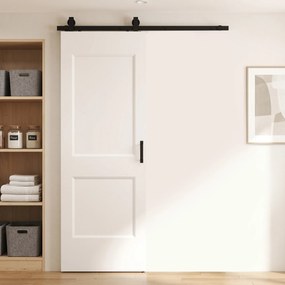 HOMCOM Ușă Culisantă de Interior din Lemn de Pin cu Șină Silențioasă, Ghidaj, Kit Accesorii, Alb | Aosom Romania