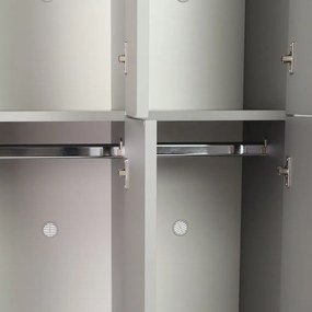 Dulap din lemn Visio LUX - 6 cutii, 90 x 45 x 185 cm, incuietoare cilindrica, gri