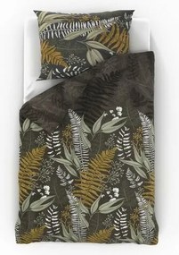 Lenjerie de pat Kvalitex Satin Luxury Collection Fern brown , 220 x 200 cm, 2 buc. 70 x 90 cm