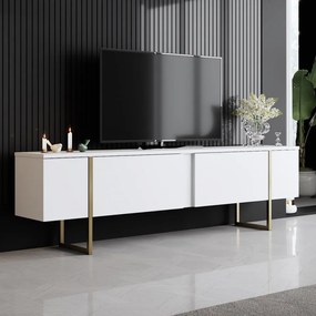 Comoda TV Luxe, Alb / Auriu