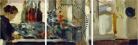 Tablou - Style of Edouard Manet, Bon Bock Cafe, reproducere (cu ceas) (90x30 cm)