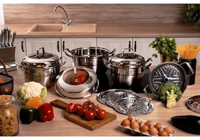 TEMPO-KONDELA MANERA, set 12 oale gătit cu abur, oţel inoxidabil