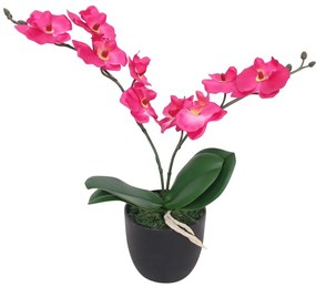vidaXL Plantă artificială orhidee cu ghiveci, 30 cm, roșu