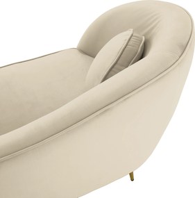 Canapea cu 2 locuri de design, ţesătură Velvet bej/gold crom auriu, EZIO TYP 2