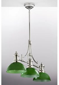 Jupiter 2072 - Lustră pe tijă PLATINO 3xE27/15W/230V verde/crom lucios