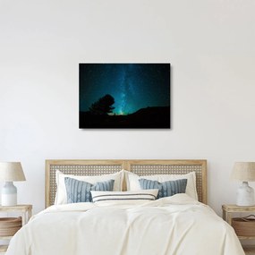 Tablou pe sticlă cu cerul nocturn și stele (70x50 cm)